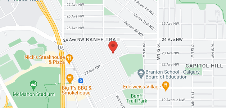 map of 2412 22 Street NW